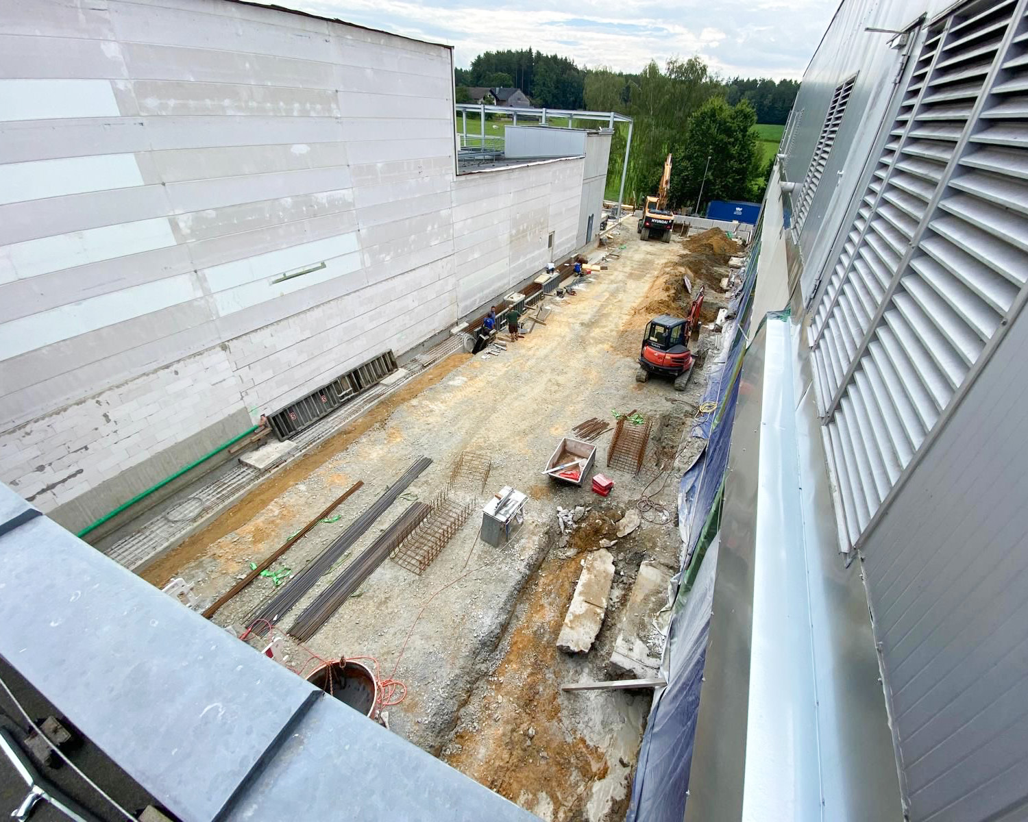 Baustelle in vollem Gange